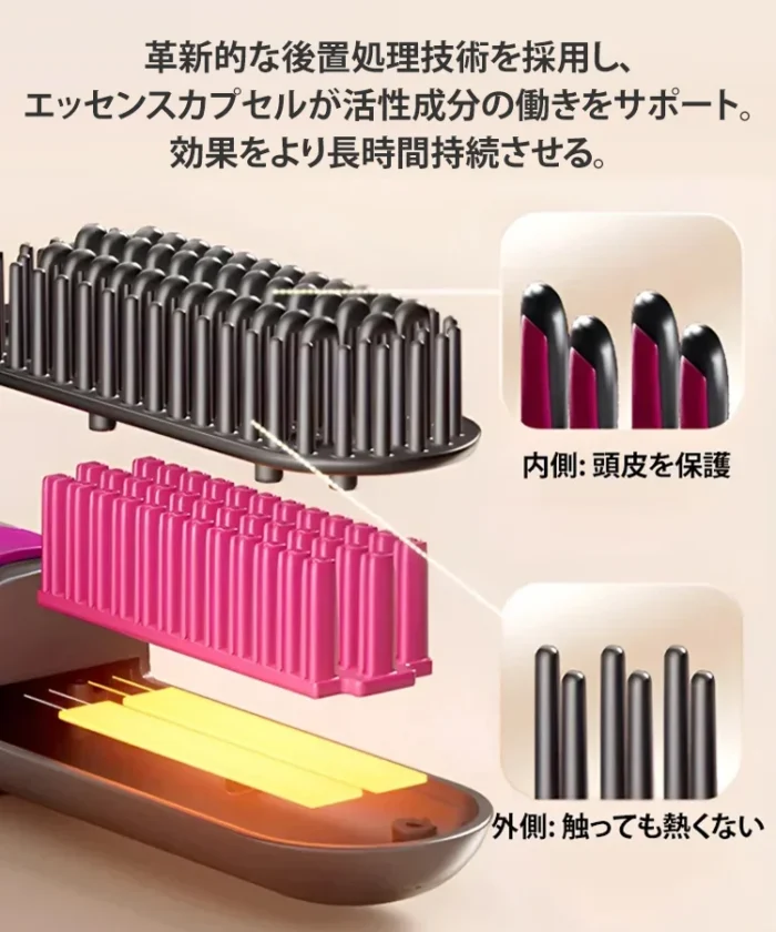【一梳きでストレスフリー】セレブも愛用！ポータブルマイナスイオンストレートケアブラシ - 图片 7