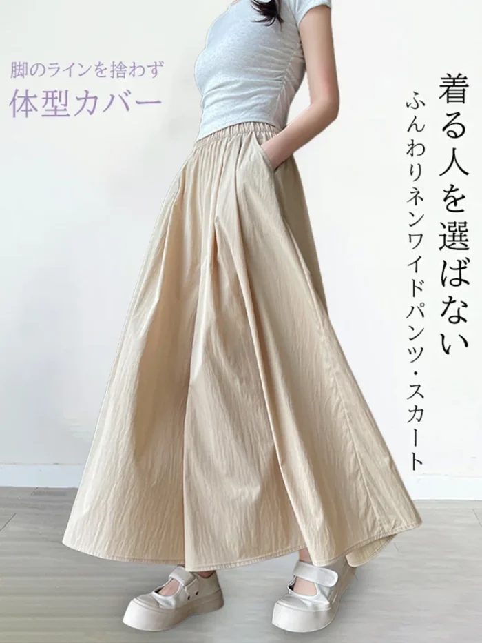 日本の夏を快適に、美しく「アイスシルクハイウエストスカートパンツ」 - 图片 11