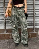マルチポケットストレートカモカーゴパンツ